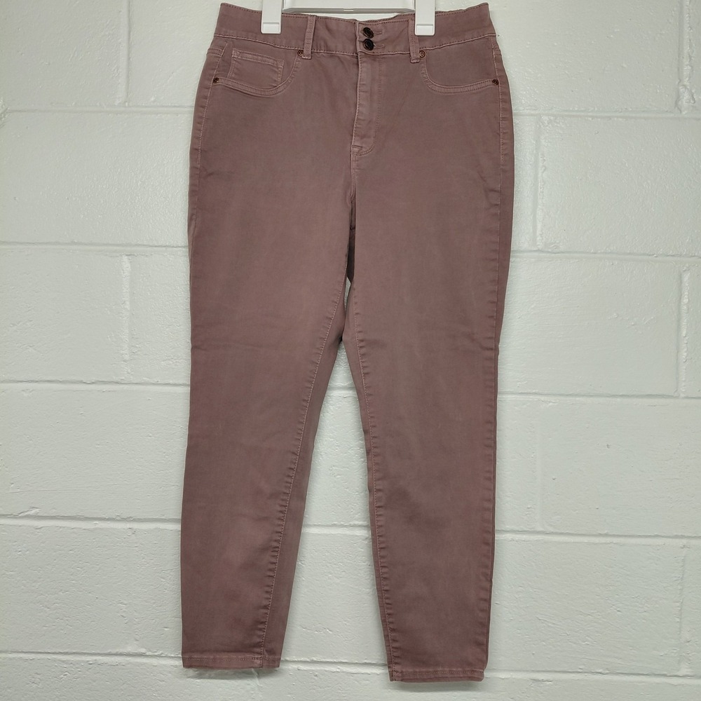 Everflex Maurices Jeans Women LARGE SHORT Mauve Pink Regular Fit Super High Rise